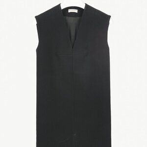 Balenciaga Black Crepe Back-Pleat Sleeveless Dress